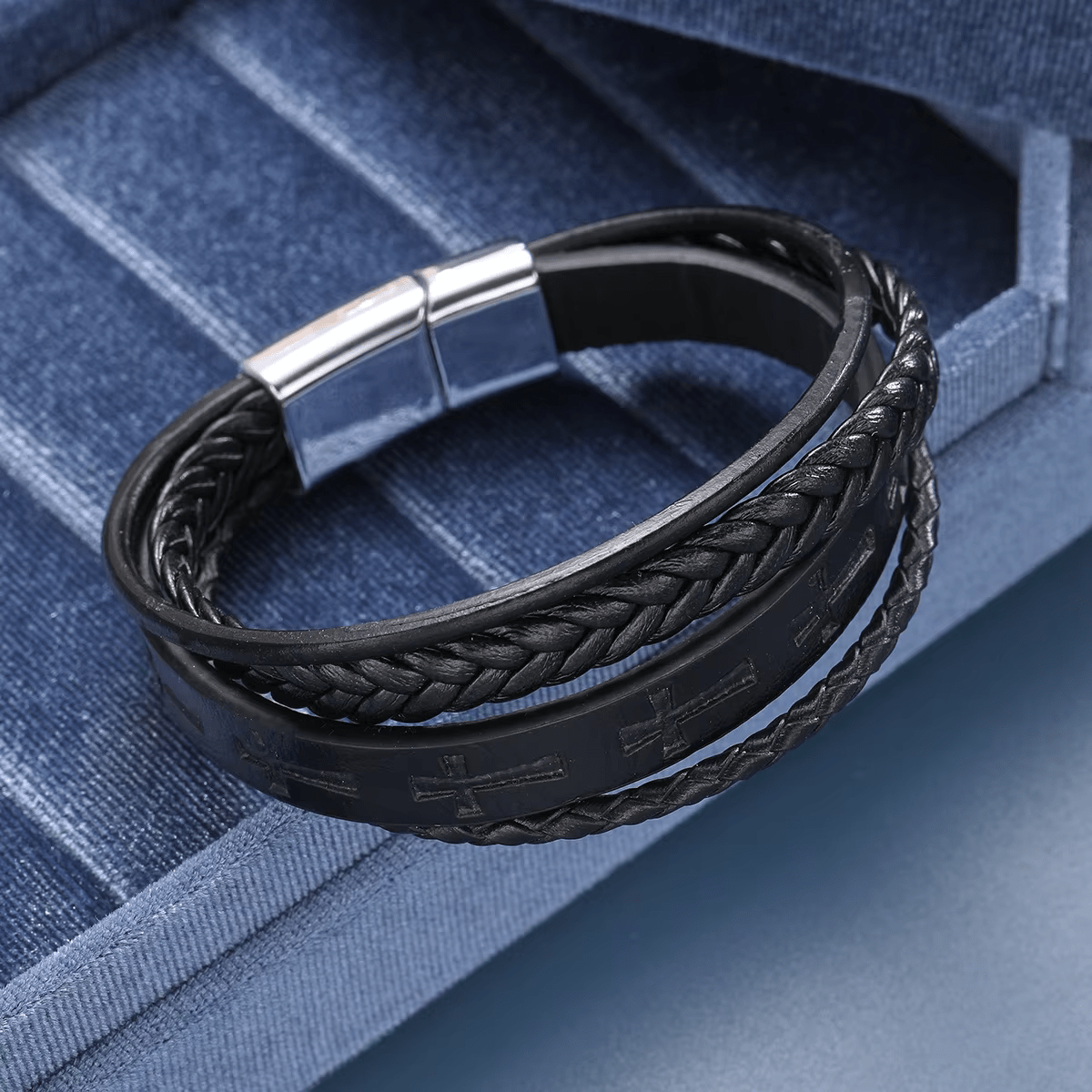 Bratara Leather Cross