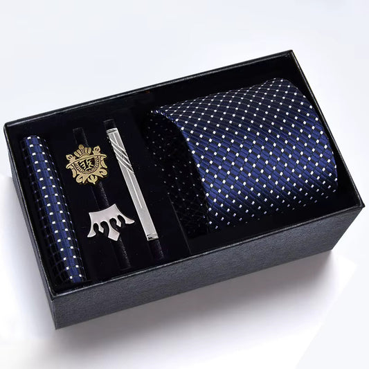 Set de Cravată din Mătase cu Detalii Regale pentru O Ținută Elegantă